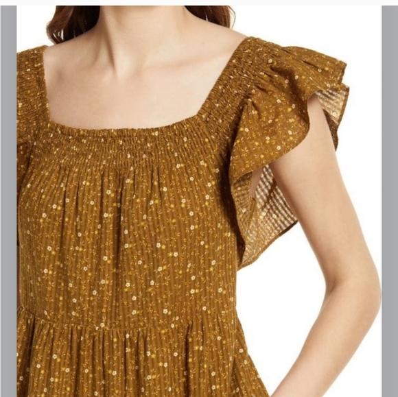 Madewell Petite Ruffle-Sleeve Tiered Midi Dress in Daisy Stitch Size 2X NWT - Picture 3 of 11